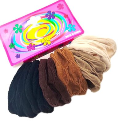 12pk Brown Cloth Theme Elastic Ponytail Hair Tie
