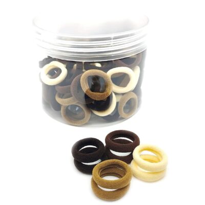 12pk Small Tan Seamless Elastic Ponytail Hair Tie