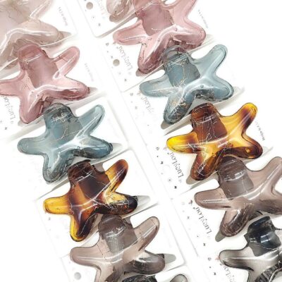 12pk Opaque Starfish Shape Hair Claw Clip Set