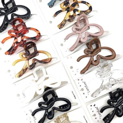 12pk Polished Butterfly Outline Hair Claw Clip Set