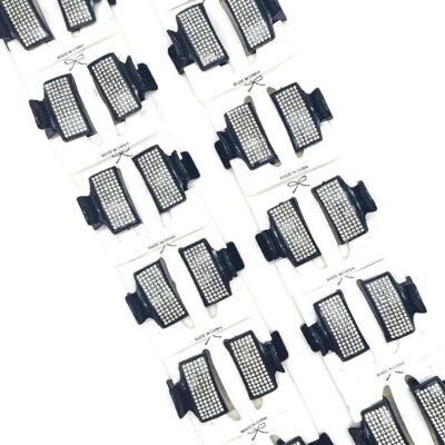 12pk Rhinestone Mini Rectangle Hair Claw Clip