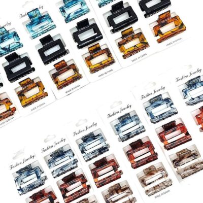 12pk Mini Rectangle Hair Jaw Claw Ciip 3 pieces