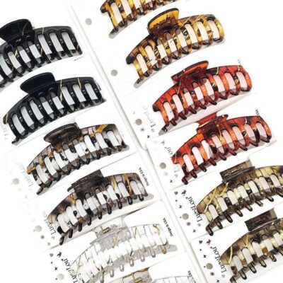 12pk Bold Jaw Shape Hair Claw Clip Set