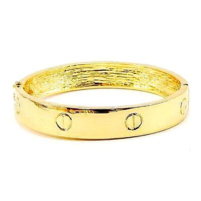 Gold Screw Pattern Spring Open Fashion Bracelet
