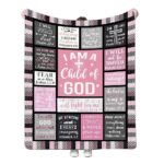 2-6A_02-1-1 GOD Bible Cross Pray Faith Religious Cozy Fluffy Blanket