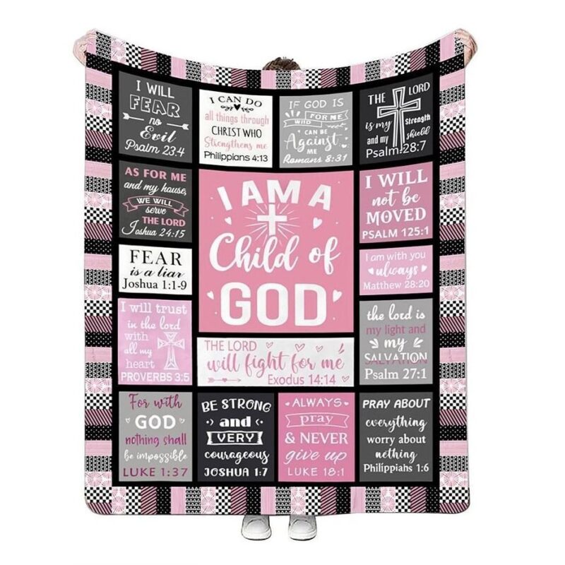 GOD Bible Cross Pray Faith Religious Cozy Fluffy Blanket