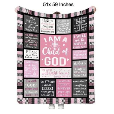 GOD Bible Cross Pray Faith Religious Cozy Fluffy Blanket