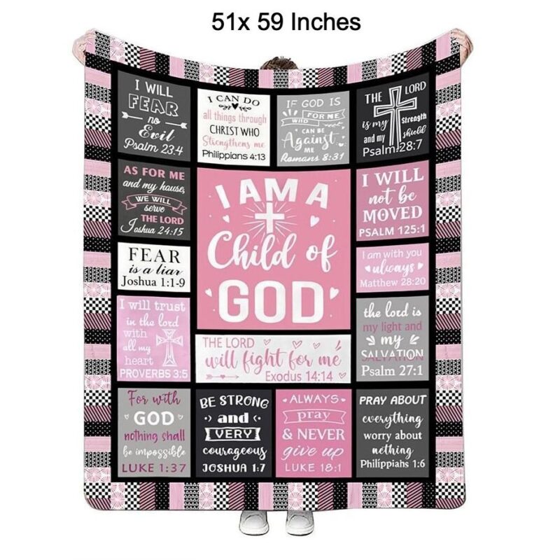 GOD Bible Cross Pray Faith Religious Cozy Fluffy Blanket