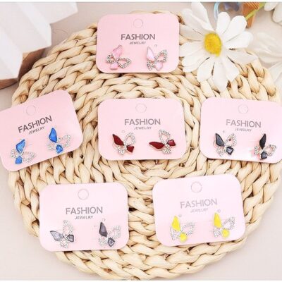 12pk Chic Butterfly Stud Earrings