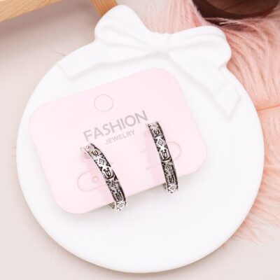 12pk aztec patterns Fashion Hoop Earrings