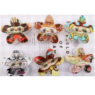 12pk Funny Character Flower Hair Jaw Claw Pin