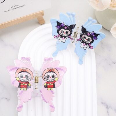 12pk Funny Character Butterfly Hair Jaw Claw Pin