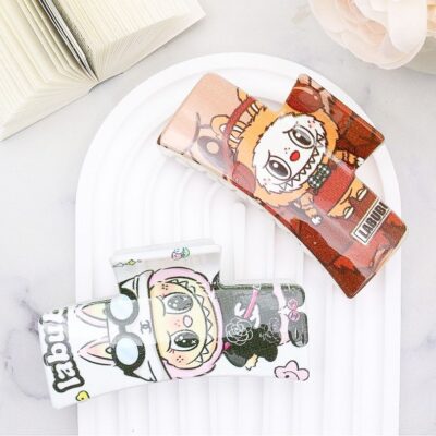 12pk Funny Character Rectangle Hair Claw Clip