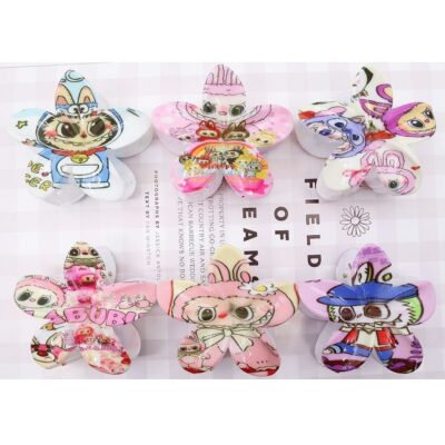 12pk Funny Character Plumeria Flower Hair Claw