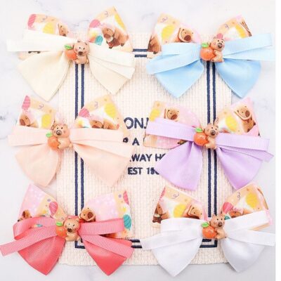 12pk Capybara Hair Bow Hair Barrette Pin