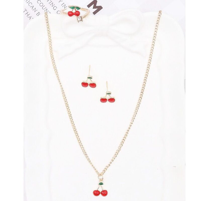12pk Cherry Theme Chain Necklace Jewelry Set