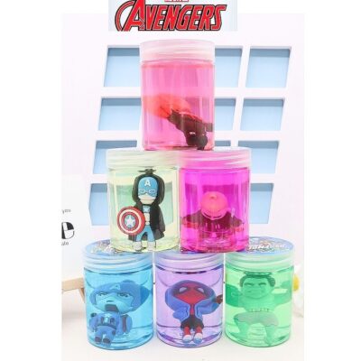 12pk Super Hero Miniature Doll Crystal Slime