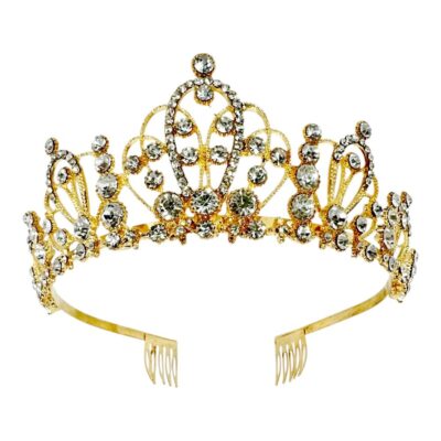 Bold Rhinestone Oval Blooming Queen Tiara
