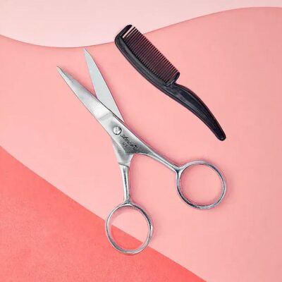 Professional Mustache Beard Hair Scissor Comb Kit