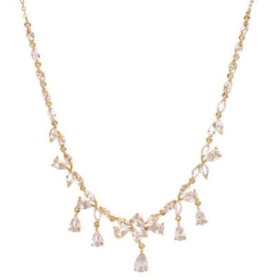 Water Drop Dangle Cubic Zirconia Bridal Jewlelry Set