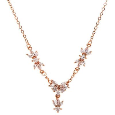 Bloom Flower Dangle Cubic Bridal Jewlelry Set