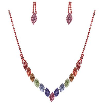 Chic Marquise Cut Rhinestone Necklace Set