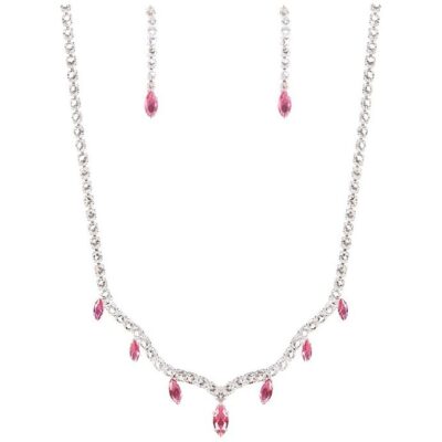Modern Simple Shimmering Cubic Zirconia Necklace Set