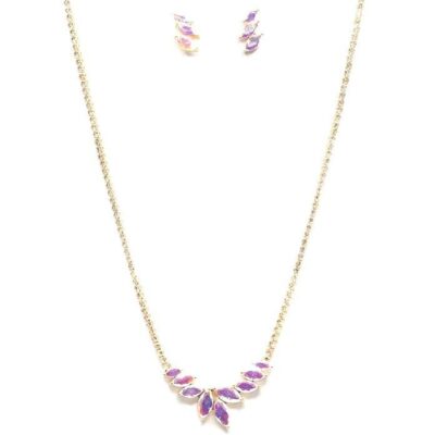 Middle Point Modern Cubic Zirconia Necklace Set