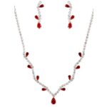NR36-22517CZCLSISV Blooming Flower Bud Cubic Zirconia Necklace Set
