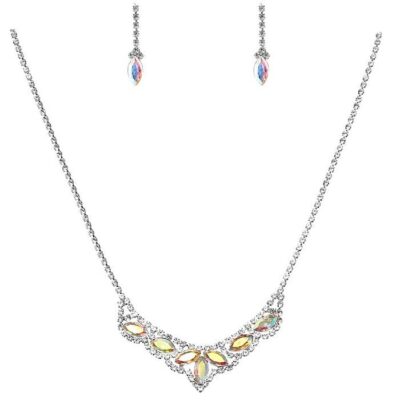 Sparkling BIB Point Rhinestone Necklace Set