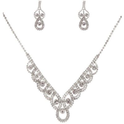 Glamorous Victorian Rhinestone Necklace Set