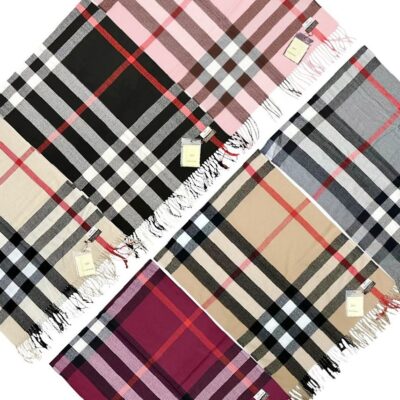 Cashmere Feel Cozy Comfortable Checked Plaid Winter Scarf