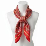 ST5805-7-04 12pk Silky Feel Amoeba Paisley Pattern Square Scarf