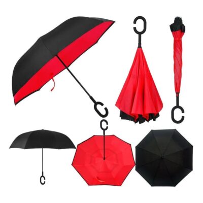 6pk Inverted Double Layer Reverse Folding Umbrella