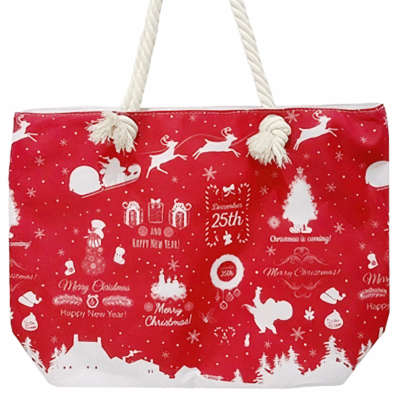 Merry Christmas Santa Rudolph canvas Tote  bag