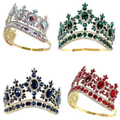 Baroque Crystal Flower Pageant Crown Tiara