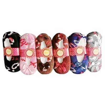 12pk Anti Slip Indoor Warm Plush Slippers Shoes