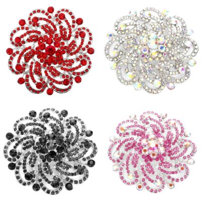 Chic Wind Floral Rhinestone Brooch Pin