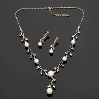 Ethereal Pearls Vine Necklace Set