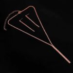 49310-600 Y Shape Crystal Modern Lines Necklace Set – Rose Gold-Clear
