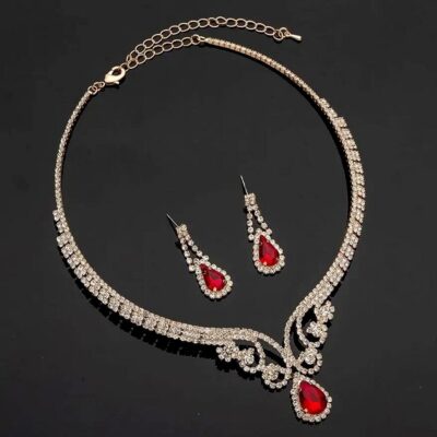 Classic Baroque Deco Rhinestone Necklace Set