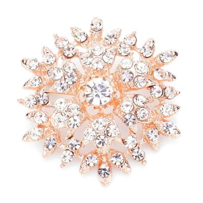 Bloom Snow Flower Rhinestone Brooch Pin
