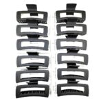 H1325-(1) 12pk Basic Black Square Hair Claw Clip
