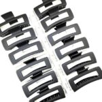 H1325 12pk Basic Black Square Hair Claw Clip