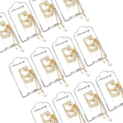 12pk Kitty Cat Standing Dangle Rhinestone Hair Clip