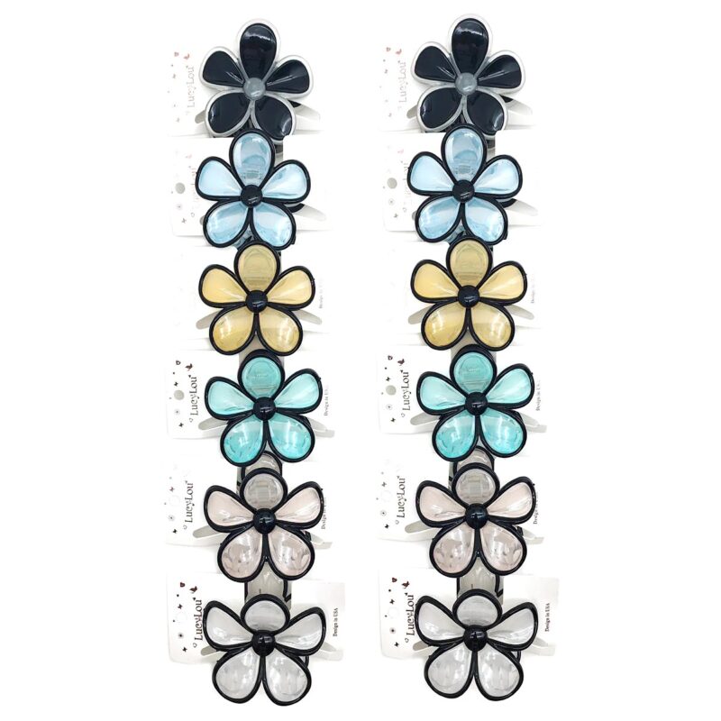 12pk Opaque Daisy Flower Hair Claw Clip