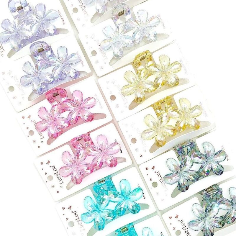 12pk Double Daisy Flower Hair Claw Clip