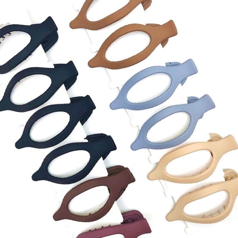 12pk Oval Pastel Matt French Flat Hair Clip