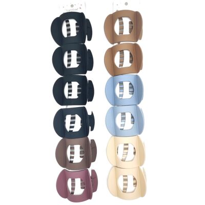 12pk Square Pastel Matt French Flat Hair Clip