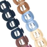 H1564 12pk Square Pastel Matt French Flat Hair Clip